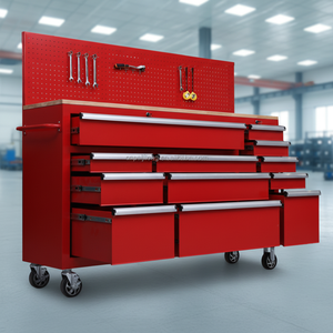 <strong>Tool</strong> Cabinet <strong>Best</strong> Selling 12-Drawer Heavy-Duty Rolling <strong>Tool</strong> Chest W/Wood Top Central Lock 300kg Capacity OEM Color <strong>Tool</strong> Trolley - Product Image 1