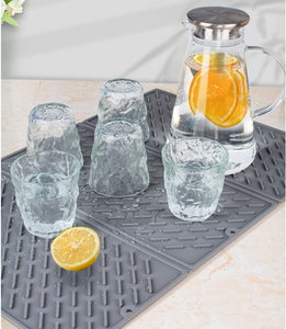 Tapis de séchage de vaisselle en silicone pliable, tapis à café, égouttoir de comptoir de cuisine, tapis de séchage de vaisselle non facile à nettoyer, grand - Product Image 6