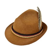 HLC personnalisé LOGO allemand bière fête Alpine Jazz plume Fedora chapeaux Festival fête casquettes vacances Oktoberfest chapeau pour hommes femmes