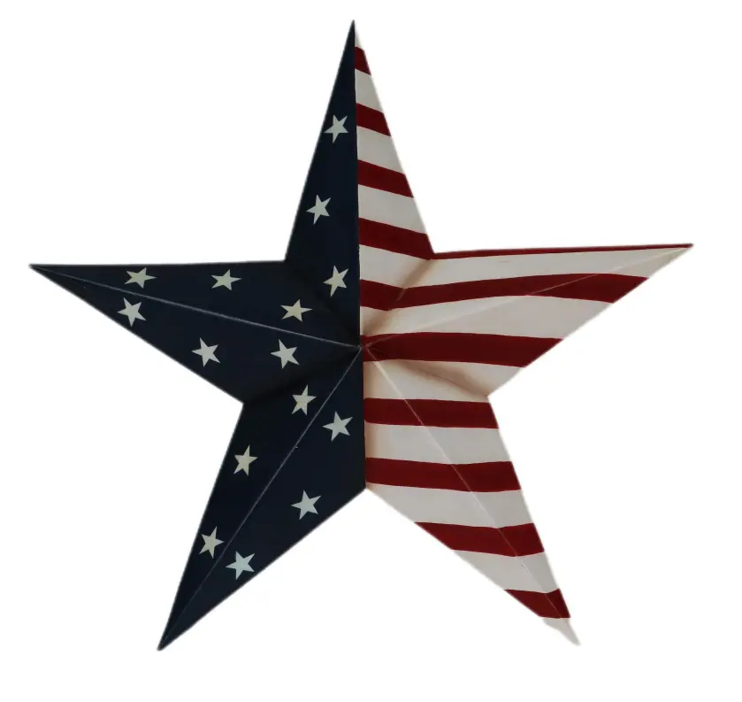 Bandeira americana vintage metal estrela decoração de parede, arte para ambientes internos e externos