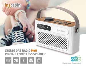 วิทยุพกพา DAB FM ดีไซน์ทันสมัยพร้อมลำโพงไร้สายบลูทูธ แบตเตอรี่แบบชาร์จได้ และหูหิ้วหนัง - Product Image 4