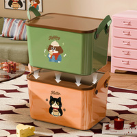 Boîte de rangement pour enfants, organiseur de jouets, grande capacité, en plastique PP, avec couvercle, boîte de rangement portable