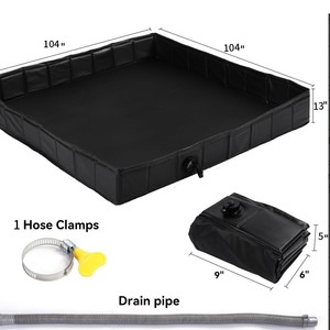 Foldable Square PVC Water Tank 104x104x13cm With Hose For Outdoor Use <b>Storage</b> Washing <b>Shower</b> Pool - Product Image 4