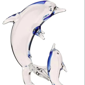 Cúpula de cristal de borosilicato soplado a mano con diseño de delfín, decoración para el hogar, color personalizable, pequeño mundo de cristal, Navidad, Día de los Inocentes - Product Image 1