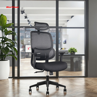 Chaise de bureau ergonomique moderne à dossier haut, réglable en hauteur, entièrement en maille, pivotante, pour cadres, fabriquée en Chine