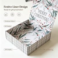 Boîte d'expédition en carton ondulé personnalisée et colorée, boîte d'emballage en papier pliable, boîte cadeau durable, boîte cadeau de Noël