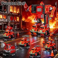 EPT Educativo 5 en 1 Camión de Bomberos para Niños de 3 a 6 Años, Juguete Robot Desmontable y Transformable