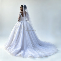 2231 Nouvelle Robe de Mariée Style Personnalisé Luxe Élégante Perles et Paillettes 2-en-1 Coupe A-line avec Traîne
