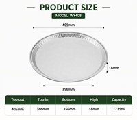 Usine de contenants en aluminium, plateau à pizza rond en aluminium de 16 pouces imprimé sur mesure, peu profond, avec couvercle en plastique pour le Moyen-Orient