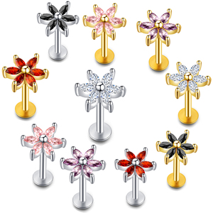 Anneaux pour lèvres, clous d'oreille, anneaux labret, boucles d'oreilles pour cartilage, hélix, tragus, bijoux de piercing corporel en acier inoxydable, argent et or - Product Image 1