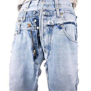 Jean en denim coupe évasée pour homme, best-seller, qualité supérieure, style décontracté et streetwear - Product Image 1