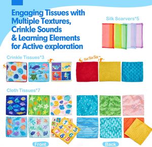<span class=keywords><strong>Jouets</strong></span> Montessori pour bébé de 6 <span class=keywords><strong>mois</strong></span> avec queue texturée ClothCrinkleSqueaky Sounds Mirror - Christmas Stocking Stuffers - Product Image 5