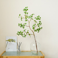 Feuille de plante de Simulation de 110cm, feuille de Lotus à longue branche, feuille de couleur rouge et verte