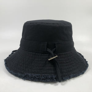 ODM couleur unie déchiré coton Boonie chapeau femmes Logo brodé réglable classique rétro bassin <span class=keywords><strong>bob</strong></span> personnalisé seau chapeau en détresse - Product Image 3