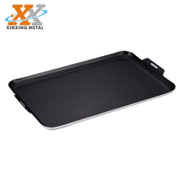 Batterie de cuisine de camping de haute qualité Poêle à griller plate en aluminium antiadhésive noire