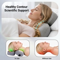 Appareil de relaxation pour le cou chauffant et rechargeable par USB, avec commande intelligente à 3 boutons, appui-tête réglable, oreiller de massage respirant avec minuterie
