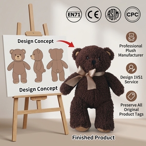 Vente en gros d'ours en peluche classiques écologiques, jouet en peluche en coton PP, animal en peluche personnalisé pour les enfants, cadeau d'anniversaire ou de Noël - Product Image 1