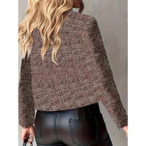 Giacca Corta in Tweed da Donna Elegante e Casual con Logo Personalizzato, Alta Qualità, Stile Streetwear, per Primavera e Autunno - Product Image 2