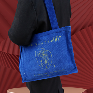 Customized Color Corduroy <b>Tote</b> <b>Bag</b> Full Printing with <b>Pocket</b> Embroidery Solid Color Open Closure Recycled Shopping Grocery <b>Bag</b> - Product Image 3