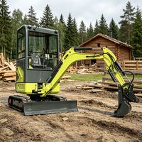 Mini-excavatrice hydraulique portable de 1,6 tonne, machine de terrassement, mini-excavatrice diesel, mini-excavatrice agricole tout-terrain sur chenilles