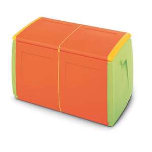 TERRY - 1001322 Contenedor resina multifuncional 240 L. 97x54x57 - 2 ruedas Naranja/verde-EAN 8005646013225 COFRE PLÁSTICO - Product Image 1