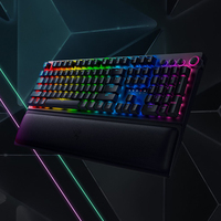 Razer BlackWidow V3 Pro Keyboard game mekanis, tombol mekanis hijau, kunci ABS Doubleshot pencahayaan RGB