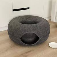 Lit beignet pour chat toutes saisons avec pneu de couchage Tunnel pour chat Meubles de maison pour animaux de compagnie pour les soins des chats