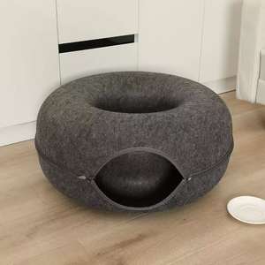 Tutte le stagioni Donut letto per gatti con pneumatici per dormire in feltro Tunnel per gatti mobili per animali domestici per la cura del gatto - Product Image 3
