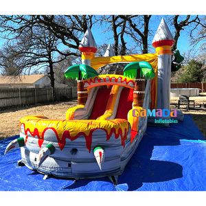 Dino Jumping Castle Gorila inflable Dinosaur Bounce House Slideand Piscina de agua para alquiler de patio trasero y fiesta con soplador de aire - Product Image 2