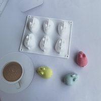 6 Löcher Kaninchen förmige Silikon form 3D Bunny Candy Pudding Form Handgemachte Mousse Kuchen Dekorations werkzeuge Back geschirr