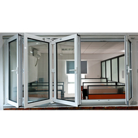 Fenêtre pliante horizontale en aluminium de qualité recommandée, double vitrage, résistante aux chocs
