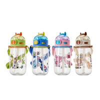 Botol Minum Anak Motif Kartun Kapasitas Besar Anti Bocor Bahan Food-grade dengan Tali Pengikat untuk Berkemah dan Sekolah