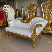 Luxe Loisirs Palais Dortoir Reine Roi Antique Royal Or Blanc Trône Chaise Lounge Canapé Chaises