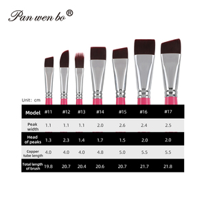 Lot de 17 pinceaux de <span class=keywords><strong>peinture</strong></span> en nylon rose pour visage, manche en <span class=keywords><strong>bois</strong></span>, ensemble de pinceaux avec boîte - Product Image 3