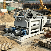 Bétonnière à double arbre à rotation forcée JS1000 |   Centrale de Béton Prête à l'Emploi Industrielle de 1000L, Machine de Malaxage