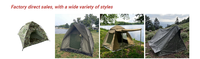Tente d'extérieur pour 1 à 2 personnes, légère, imperméable, abri en dôme camouflage avec poteaux en fibre de verre pour le camping d'été