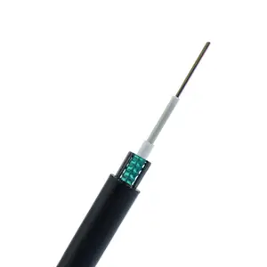 GYXTW Central tube armored Fiber optic cable 2 parallel steel wires 0.8mm strength members 7.0mm Diameter