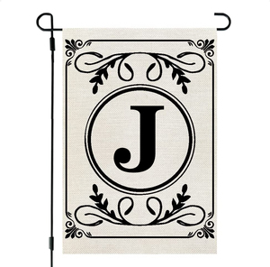 Sản Phẩm Khuyến Mại Cờ Sân Vườn Chữ Cái Đầu Tiên 12X18 Inch Chữ Lồng Hai Mặt Bằng Vải Lanh Tên Cuối Trang Trí Cờ Vườn J Tùy Chỉnh - Product Image 1