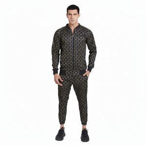 High Quality <b>Men</b> Custom Sublimation Printed Tracksuit Set <b>Men</b> Polyester <b>Bomber</b> <b>Jacket</b> & Jogging Trouser Tracksuit Set - Product Image 1