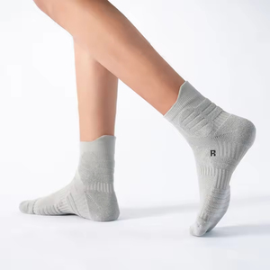 Custom Men's Elite Basketball Tennis Athletic Crew <b>Socks</b> – Polyamide Nylon Compression Terry Cushion Deodorant for Spring Bottom - Product Image 1