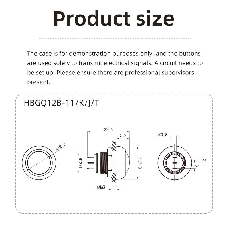 Mini Body Momentary Push Button Switch 12mm Spdt 1no1nc Aluminum Alloy Cover Self Reset Self Locking Domed Head Switch Button