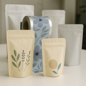 Bolsa de Plástico Hermética Reutilizable para Refrigerios, Bolsa de Papel de Aluminio con Impresión Personalizada de Grado Alimenticio, Empaque de Bolsa Vertical para Nueces de Anacardo - Product Image 1