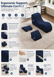 Sofá Multifuncional de Compresión para Sala de Estar, Sillón de Descanso con Reposapiés, Conforme a <span class=keywords><strong>la</strong></span> Ergonomía, Sofá de Espuma para Parejas, Ideal para Yoga - Product Image 5