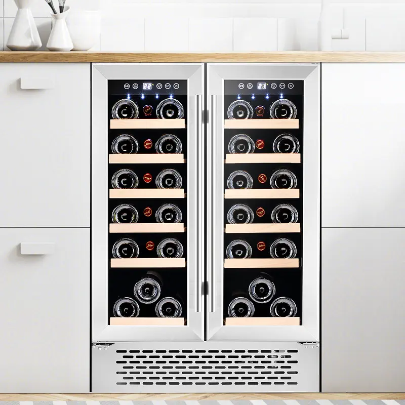 Customized OEM 120L 36 Bottles Dual Zone Wine Cooler Refrigerators Wine and Beverage Coolers