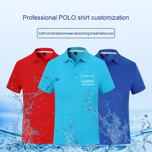Wholesale Custom Men's Solid Woven for Polo Shirt Short Sleeve Turn-Down Collar Corporate Culture Advertising Logo Printed