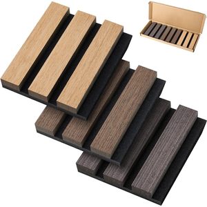 Wooden Grating Sound Absorbing Panel MDF Rectangle Contemporary Design For Ceiling Wall Installation With Glue Or Nail - Product Image 2