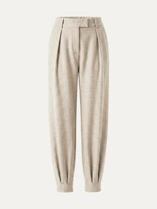 Pantaloni a Zampa d'Elefante con Vita Elastica Testurizzata, Plissettati a Vita Alta, per Ufficio e Uso Quotidiano - Product Image 3