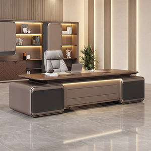 Muebles de oficina en forma de L únicos de lujo italiano de alta calidad, escritorios de oficina ejecutivos de madera, mesa de oficina Boss para dos socios - Product Image 5