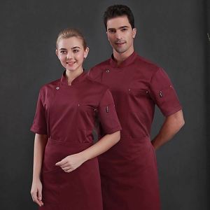 Uniformes de Diseño para Hostelería, Camisas de Manga Corta para Camareros, Impermeables, al por Mayor, Unisex, con Cierre - Product Image 2