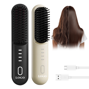 <span class=keywords><strong>Brosse</strong></span> lissante sans fil portable pour <span class=keywords><strong>cheveux</strong></span> - Chauffe rapidement en 30 secondes - Mini peigne chauffant pour femmes - Product Image 1